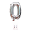 Shiny silver number 0 foil balloon in 16 inch size for birthday party decoration - 16" / Silver Letter O (With Backing Card)
