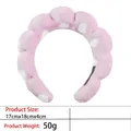 Pink plush cloud headband with white polka dots and soft flannel wave design for women - 8-flannel Pink And White Dot Hairband