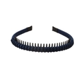 Dark blue woven headband with non-slip teeth for women, hair accessory in solid color - 125 Navy Blue