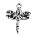 Vintage silver dragonfly pendant charm made of alloy with detailed wing texture for DIY jewelry - Model 113 (20*16mm) 1g