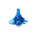 Blau galvanisierter windbetriebener Kreisel mit Spiraldesign und weißer Basis - Königsblau (Verpackt)