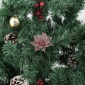 Green Christmas tree variant with red berries, gold balls, and pink glittered flowers - Rose Gold
