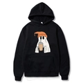 Sweat à capuche noir d'Halloween avec fantôme de dessin animé, bonnet orange et café - S / Noir