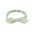 Mint green baby cotton headband with rabbit ear bow and elastic soft fabric design - Mint Green