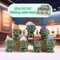 Sanxingdui bronze style crystal stone blind box figurines with natural gemstones - A066 Green Dui Dui Little Bean Set 6 / Random One