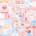 Detail of cute mouse stickers in pink and blue featuring castles and crowns for DIY crafts - Castle
