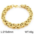 Pulsera hombre bizantina dorada 8mm en acero inoxidable estilo vintage 215mm - Dorado (KB189946-Z)