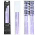 Purple glitter hair tinsel extensions set with 6 clip-in pieces of 60cm sparkling hair - 12 Pieces / Fluorescent Purple (12-Piece Set)