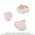 Handmade gold plated natural conch shell charms for DIY jewelry and wind chimes - Flat Spiral Style (BTA144-4)