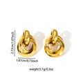 Minimalist gold multi-ring entwined geometric stud earrings for women fashion - Gold Geometric Multi-Wrap Studs (BJGE0743)