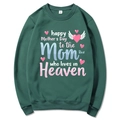 Dark green Mama Est 2025 long sleeve sweatshirt with Mother's Day memorial print - Dark Green