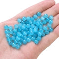 Handvol doorschijnende blauwe glazen kralen voor DIY-sieraden en handgemaakte kunst - 8mm Gat ca. 1,5mm / Donkerblauw ca. 50st/pak