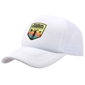 White vintage trucker hat featuring a colorful California Surf Club graphic print - Adult Free Size (58cm Adjustable) / All White