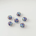 Set of 6 blue and gold cloisonné enamel watermelon beads for DIY jewelry making - 11# Five-leaf Bead 8mm / 1 Piece