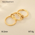 Chic multi-layer interlocking gold ring in 2mm width, polished stainless steel for women - US 7