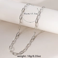 Collana a catena a graffetta argento minimalista, lunghezza 45cm e specifiche di peso 10g - Catena a O Lunga / Palladio Bianco/Larghezza 5,5 mm / Argento