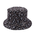 Sparkly leopard print bucket hat with sequins for sun protection and street fashion - One Size / Khaki Leopard