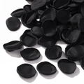 Macro shot of black satin silk rose petals with heat-pressed edges for wedding decor - Black (56)