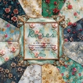 6x6 inch vintage rose patterned scrapbook paper pad with 12 elegant floral designs - R2335a 24 Sheets