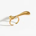 Verstellbarer goldener Ring in flüssiger Form mit poliertem, minimalistischem Design - Goldener Stil (BK693)