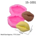 Stampo in silicone rosa per labbra con campioni e dimensioni per sapone o cioccolato - 3# Forma di Labbra (Rosa)