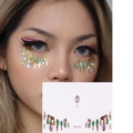 Iridiscent gold and green facial rhinestone stickers set model FG313 for makeup - FG313