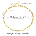 Detail of 18K gold plated chain with lobster clasp, adjustable extension and measurements - KN0083/Oval Link Chain