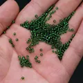 Deep green transparent glass seed beads for DIY jewelry and handmade bracelets - 2mm / 15g / Green