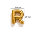 Polished gold bubble letter R pendant, 20mm height minimalist balloon style jewelry charm - Gold R