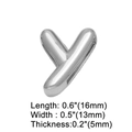 Polished silver metal bubble letter Y charm bead for DIY bracelet jewelry accessory - Silver Y