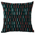 Weihnachtlicher Kissenbezug mit rot-weißen geometrischen Bäumen auf dunkelblau - Dunkelblaue geometrische Weihnachtsbäume (CDR354-2) / 45x45cm Einseitig Ohne Füllung