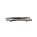 Minimalist silver metal hair clip with double parallel bar design in polished finish - Minimalist Silver Dual Bar Clip