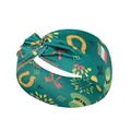St. Patrick's Day green yoga headband with shamrock and horseshoe festive print - FC11-9 Green Festival Collection