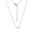 Detailed close-up of a silver heart pendant with letter B engraving and lobster clasp - Letter B / Steel