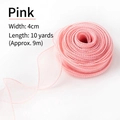 Pink organza ribbon roll 4cm wide and 10 yards long for princess cake decoration - Fishtail Ribbon Pink / 4cm Wide 9m Long