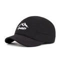 Gorra deportiva negra de ala corta secado rápido con bordado de montaña para hombre - Bordado de Montaña Negro (Negro 2)