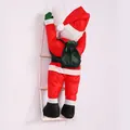 Detail of 60cm climbing Santa Claus with green gift bag on a rope ladder decoration - 60CM Cartoon 1-Person Ladder