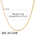 Détail de la chaîne torsadée en acier inoxydable doré 18K de 42cm de long et 0,2cm de large - Style de Chaîne Classique (NB-N1248)