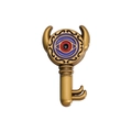 Creative geometric golden key badge with mysterious purple eye in fantasy game style - Creative Horned Eye Key Style (QHXZ783)