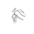 Silver stainless steel ear hooks with clear crystals in 13mm and 17mm sizes for DIY jewelry - Style 5 / Steel