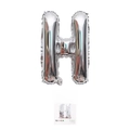 Silver letter H foil balloon for party decoration with retail card packaging - 16" / Silver Letter H (With Backing Card)
