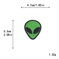 Green alien head embroidered patch for clothing DIY, size 5.3x4.7cm iron-on badge - Alien GZ-0437