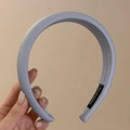 Handmade light blue satin padded headband for women with a high crown stylish design - Blue
