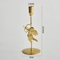 Golden cupid metal candle holder with 22.5cm height and matte finish iron design - Medium (22.5cm) / Gold