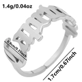 Adjustable silver 304 stainless steel open ring featuring a gothic cutout baby letter design - Capricorn / Silver