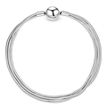 Classic silver multi-strand snake chain bracelet with spherical clasp for women - Silver (Multi-strand Ball Clasp)