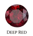 High-quality deep red round brilliant cut gemstone variant for ring making projects - US 7 / Rose Gold - January (Deep Red)