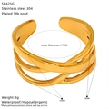 Technical drawing of a three-layer 18k gold plated ring showing its width and 17mm diameter - Triple Layer Style (SR425G)