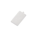 Polished rectangular stainless steel pendant with top ring for DIY jewelry making - Steel