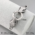 Vintage silver double snake head stainless steel clasp for DIY necklaces and bracelets - Snake Head Steel Color (KLJ7655-Z)